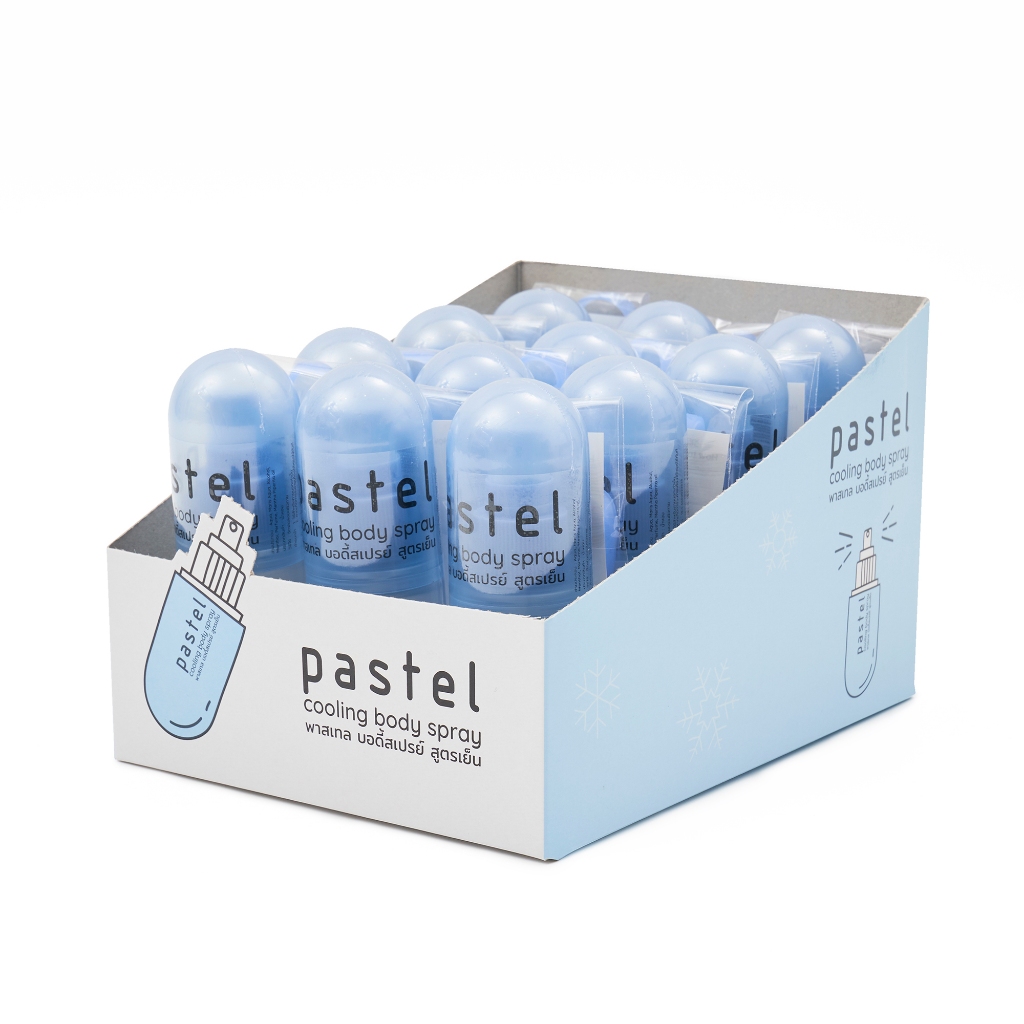 PASTEL COOLING BODY SPRAY BOX (แบบกล่อง 12 ชิ้น) Shopee Thailand