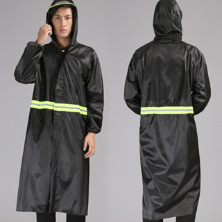COD เสื้อกันฝน เสื้อกันฝนมีฮู้ด ตัวเสื้อยา ชุดสะท้อนแสง เหมาะสำหรับใส่ขับรถจักรยานยนต์ มีซิปและกระดุม