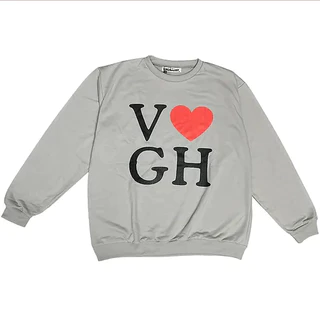 VGH LOGO HEART SWEATER - GREY