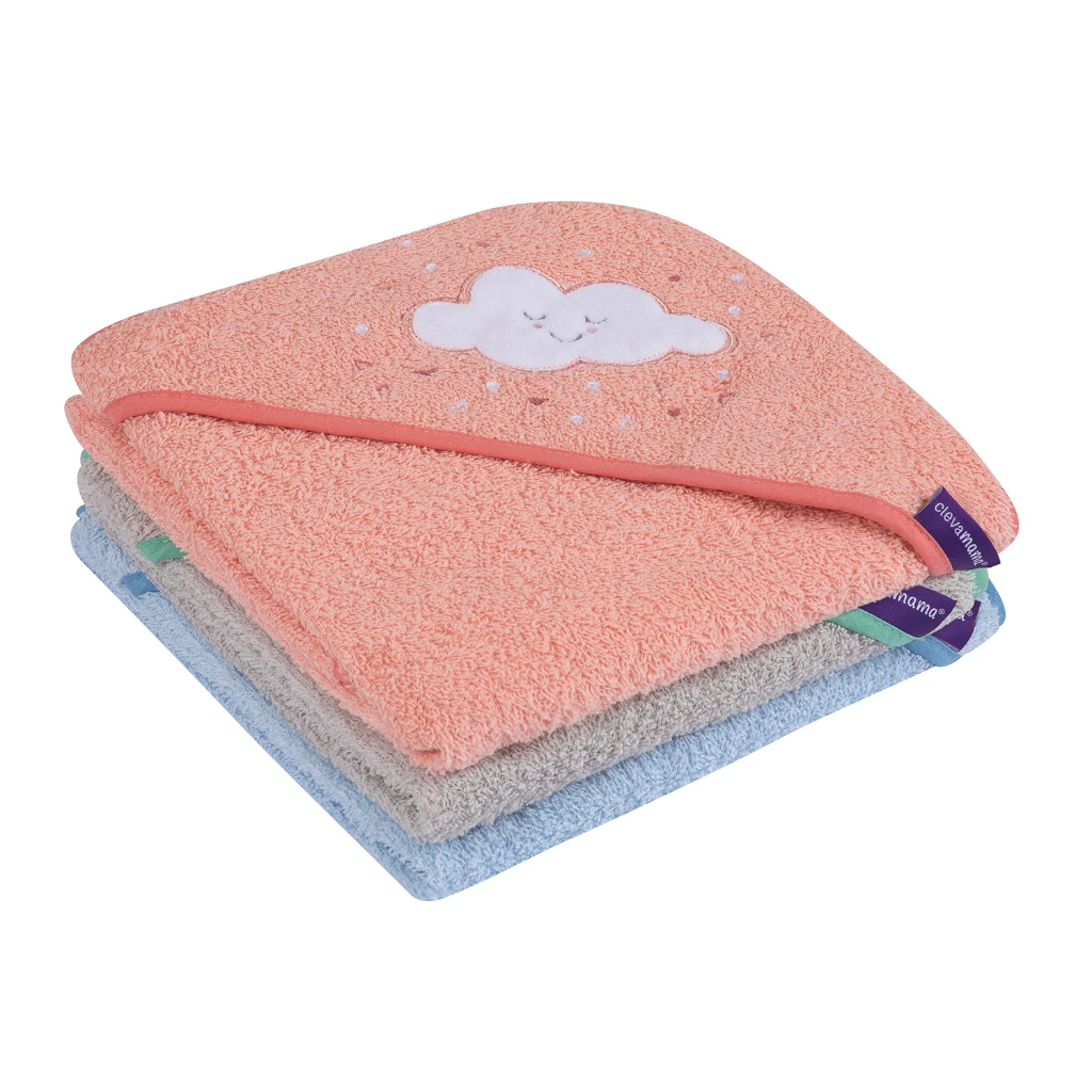Clevamama Hooded Baby Bath Towel ผ้าขนหนูขนาด 70x70 ซม. แบรนด์
