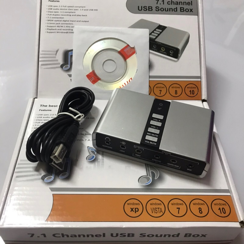 BOX USB SOUND External Optical Audio 6 Channel 7.1 Sound Card Adapter ...