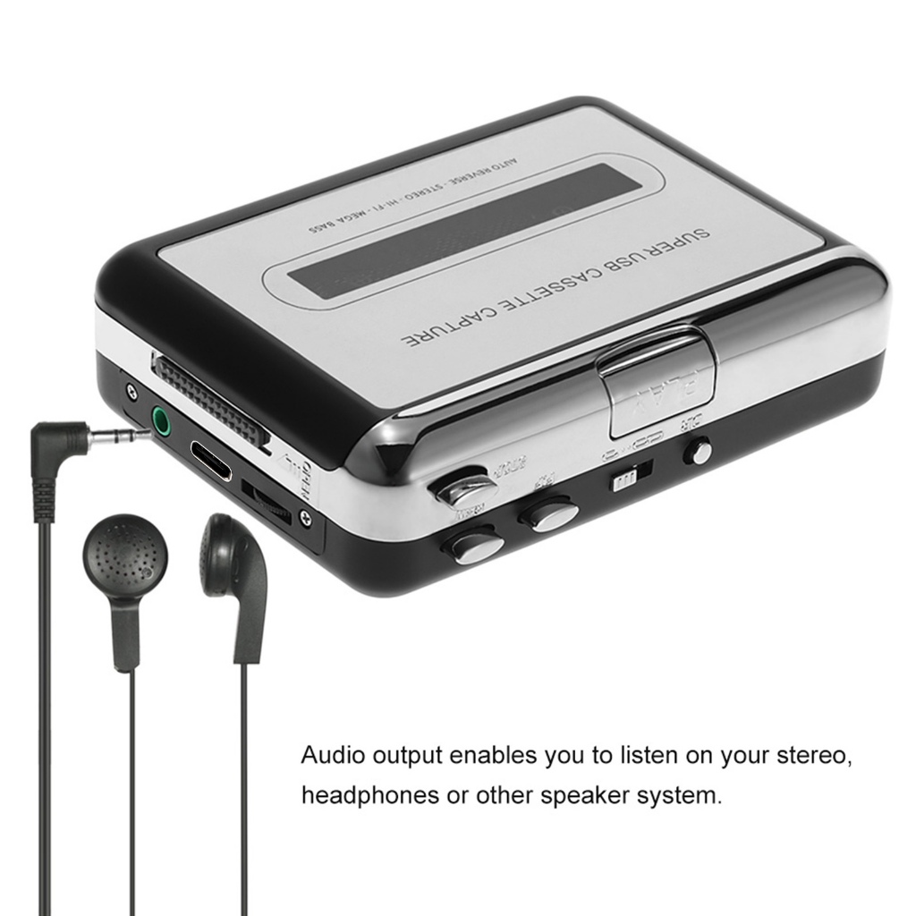 MCMini USB Cassette Tape to MP3 CD Converter Capture Audio Music Player Portable Tape Player