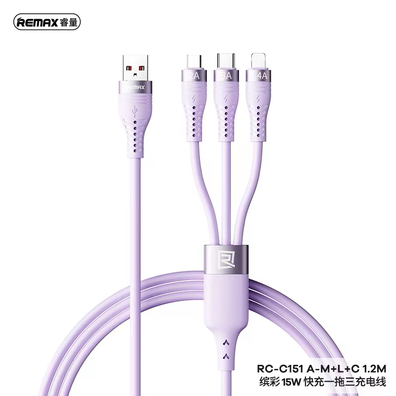 ReMax รุ่น RC-C151 A-M+L+C สายชาร์จ 3 in 1 Fast charger ชาร์จความเร็ว ...