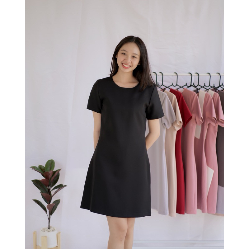 Dressii Me - ชุดเดรสทำงาน รุ่น Basic me dress คอกลม ทรงA มีไซด์ XS ...