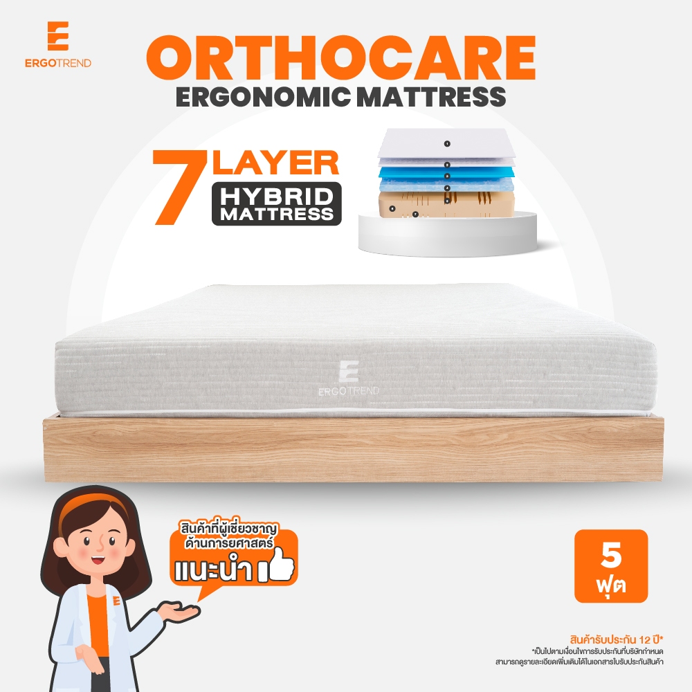 Ergotrend OrthoCare Ergonomic Mattress 5 FT ที่นอน Shopee Thailand