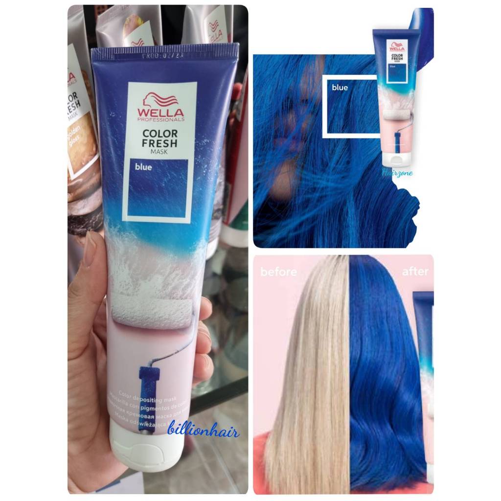 Wella Color Fresh Mask 150ml Color Deposit Mask BLUE ผลิตภัณฑ์ย้อม