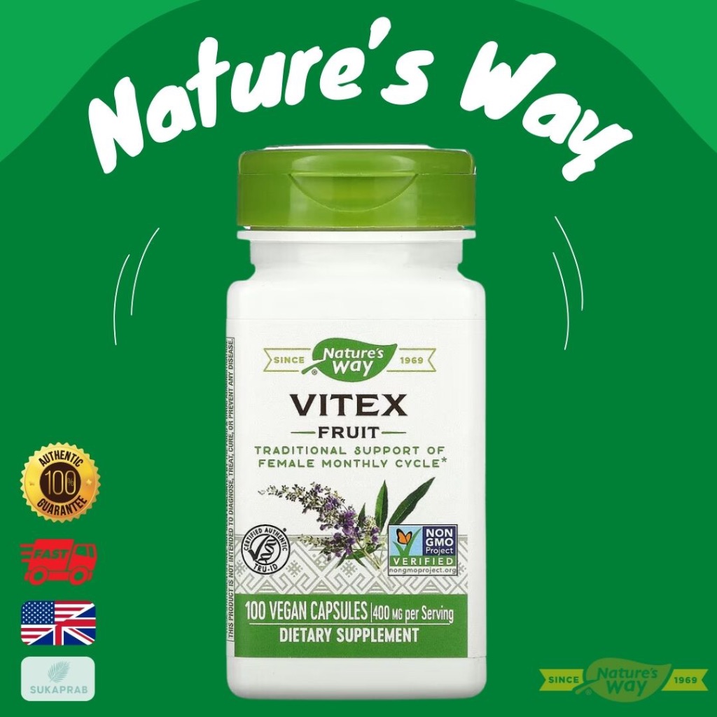 พร้อมส่ง Nature's Way, Vitex Fruit, 400 mg, 100 Vegetarian Capsules ...