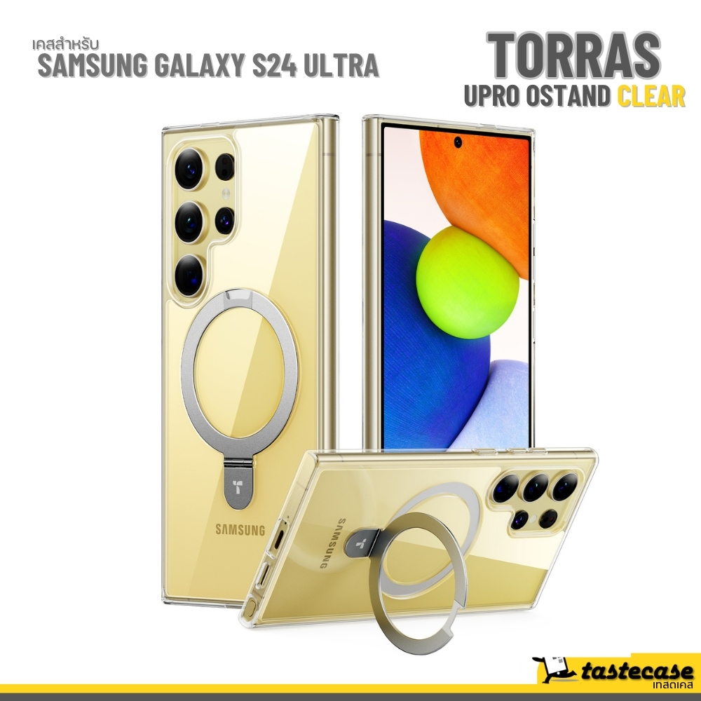 Torras UPro OStand Clear เคสสำหรับ Samsung Galaxy S24 Ultra