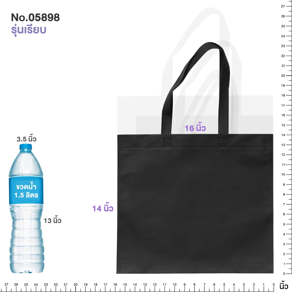 [รับสกรีน] ถุงสปันบอนด์ ขนาด 16x14 นิ้ว (10ใบ/แพ็ค) ถุงผ้าสปันบอนด์ ...