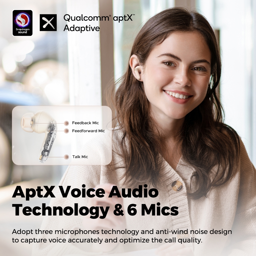 SoundPEATS Air4 Pro หูฟังไร้สาย Gaming หูฟังบลูทูธ 5.3 ANC (45dB)