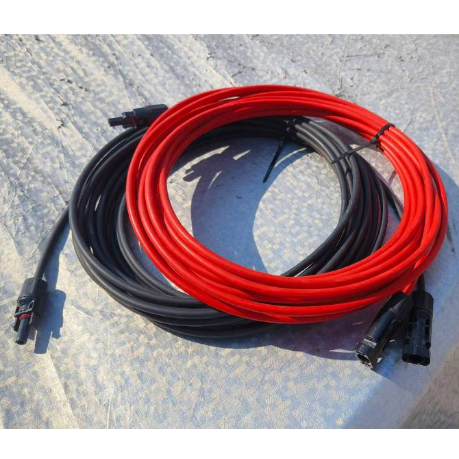 ายโซล่าเซลล์ ZTT 6mm2 DC PV cable สีแดงยาว 10 เมตร และ สีดำยาว 10 เมตร ...