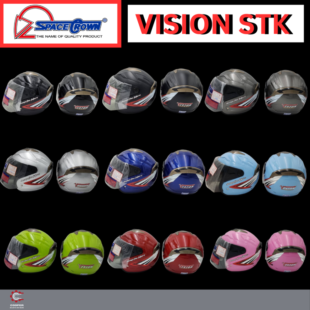 หมวกกันน็อค SpaceCrown รุ่น VISION STK หน้าชา(หมวกเต็มใบ) | Shopee Thailand
