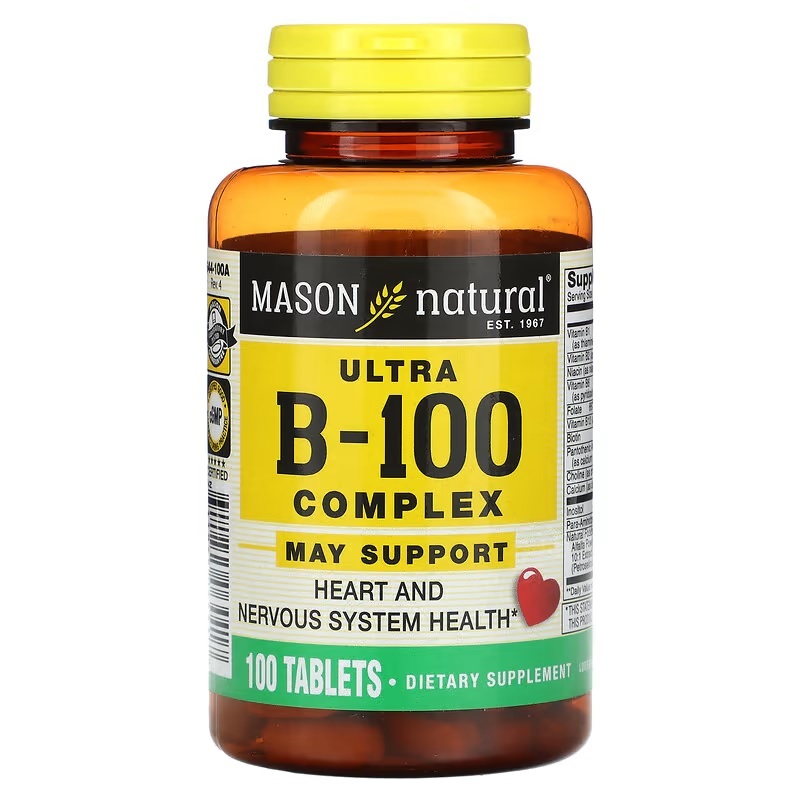 B100, B 100 วิตามินบีรวม100 VitaminB 100 complex, 100 Tablets,Mason ...