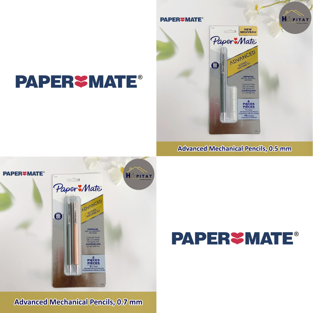 {Paper Mate®} Advanced Mechanical Pencils, 0.5 mm, 0.7 mm อุปกรณ์