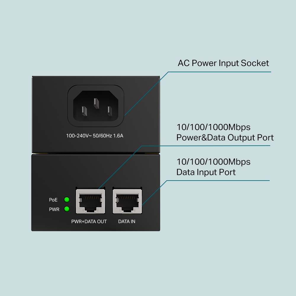 TP-Link POE170S ตัวจ่ายไฟ PoE++ Injector 60W Gigabit สำหรับกล้อง PTZ ...