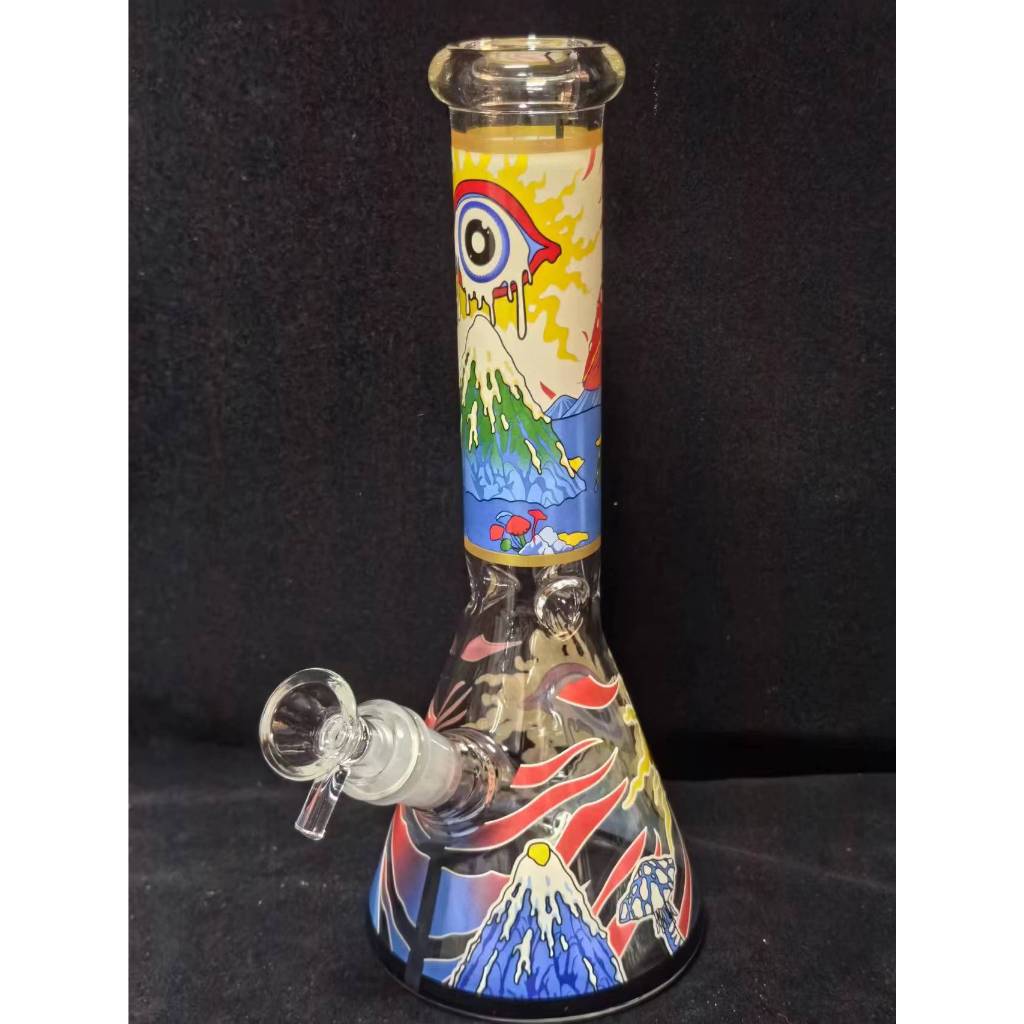 บ้องแก้วใหญ่ 25cm หลอดแก้ว 11cm สกรีนสวย หนา 6MM พร้อมส่งจากไทย GLASS ...