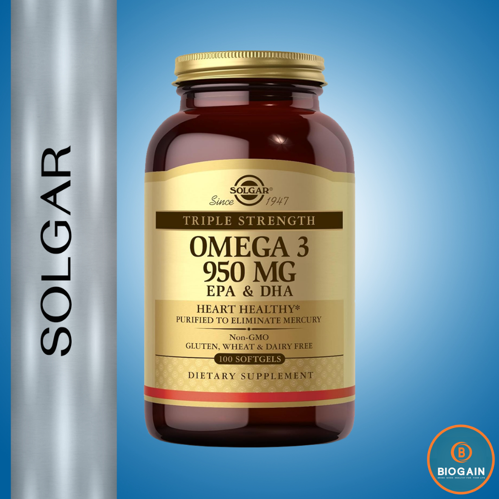 Solgar Triple Strength Omega 3 - 950 mg / 100 Softgels | Shopee Thailand