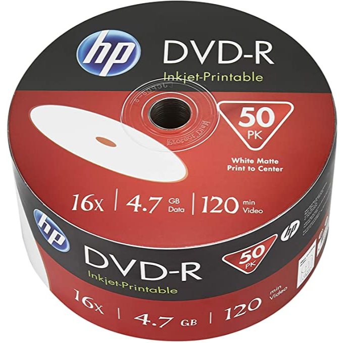 DVD-R Printable หน้าขาว ยี่ห้อ HP ของแท้ 4.7Gb 16X. | Shopee Thailand