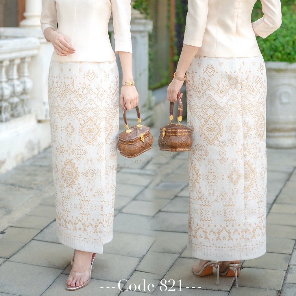 ผ้าถุงไหมกาฬสินธุ์พรีเมี่ยม ลายทออัดกาวทั้งผืน ใส่แล้วดูแพง มีสไตล์