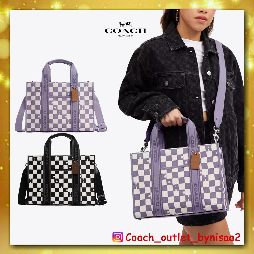 COACH SMITH TOTE WITH CHECKERBOARD PRINT | Shopee Thailand