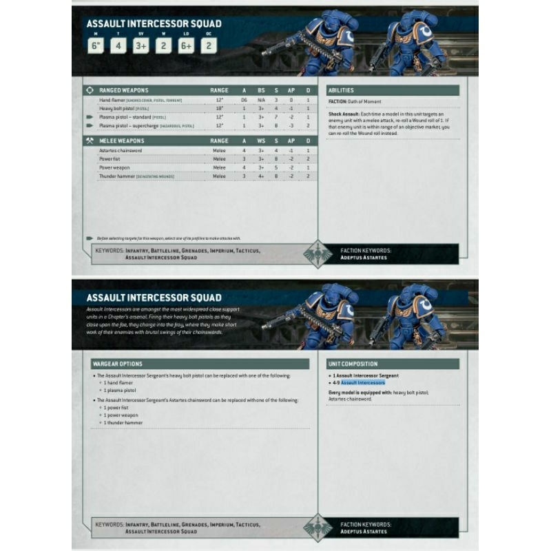 ASSAULT INTERCESSORS ×5 no box SPACE MARINE INFANTRY box 40K WARHAMMER ...