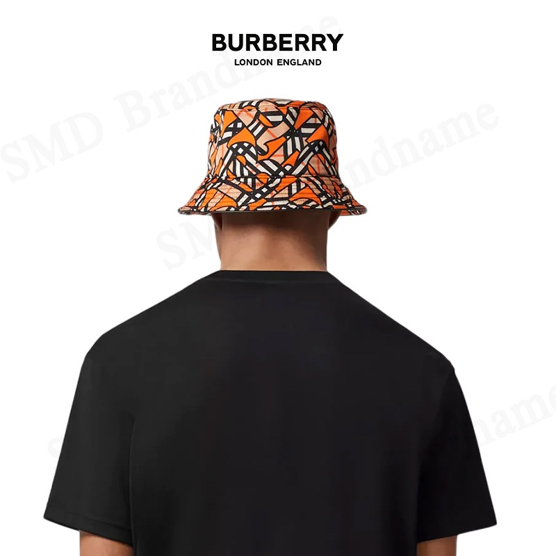 Burberry หมวกบัคเก็ต รุ่น Classic Mono Logo Heritage Check Bucket