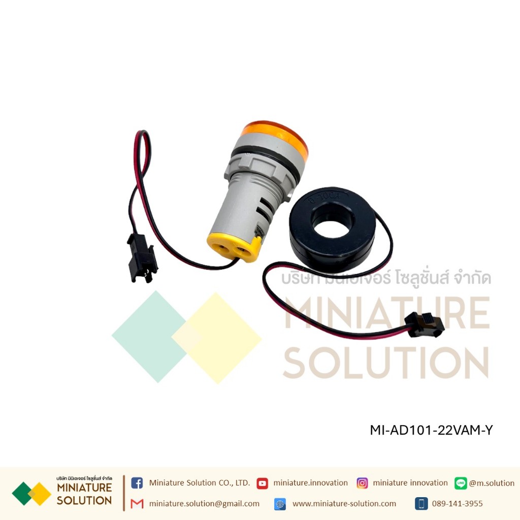 โวลต์มิเตอร์ แอมมิเตอร์ดิจิทัล VoIt Amp Meter 2In1 CT 22 มม. AC 50-500V ...
