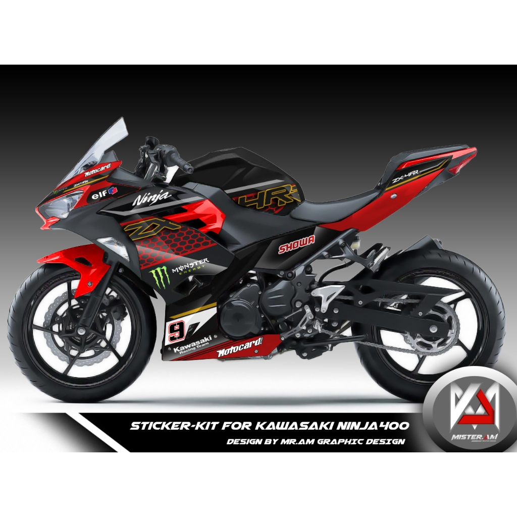 (Mr.AM) ชุดสติ๊กเกอร์ [เกรด Basic] Kawasaki Ninja 400 (KRT RACING ...