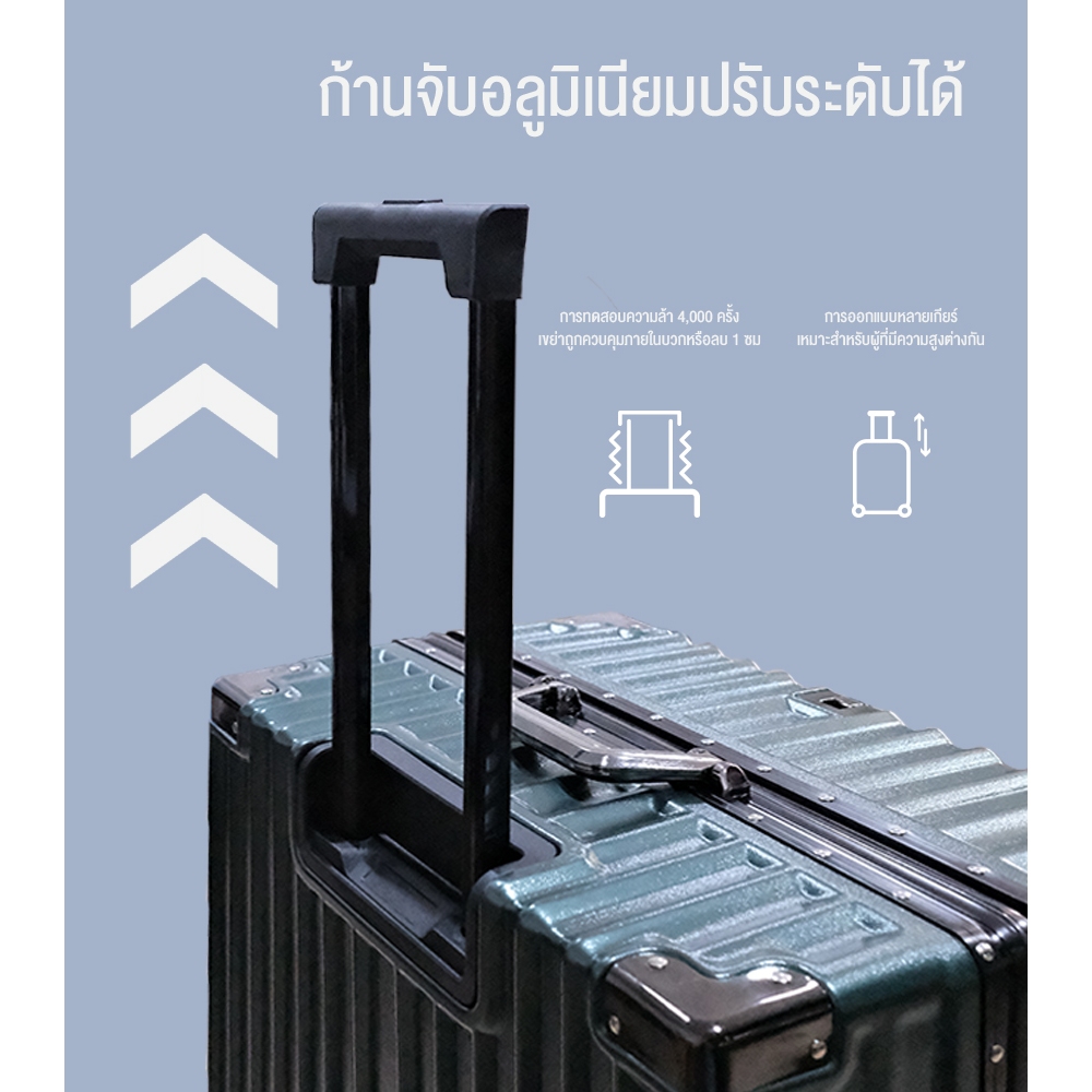 Suissewin รุ่น M202 กระเป๋าเดินทางโครงอะลูมิเนียม วัสดุโพลีคาร์บอเนต แข็งแรงทนทาน มาพร้อมที่ห้อยสัมภาระด้านหน้า เพิ่มความสะดวกสบายในการเดินทาง
