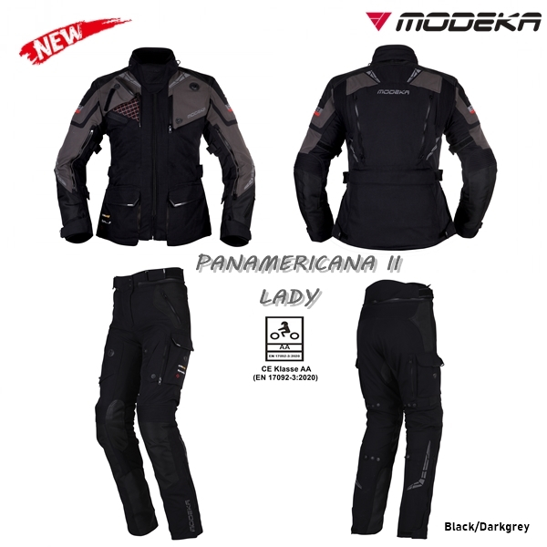 Modeka Panamericana Motorradjacke Für Damen – Textiljacke Mit Stehkragen, In Black/Neon, Größe 42