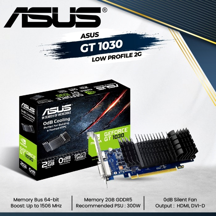 VGA (การ์ดแสดงผล) ASUS GT 1030 SL 2G BRK GDDR5 รับประกัน 3 - Y | Shopee ...