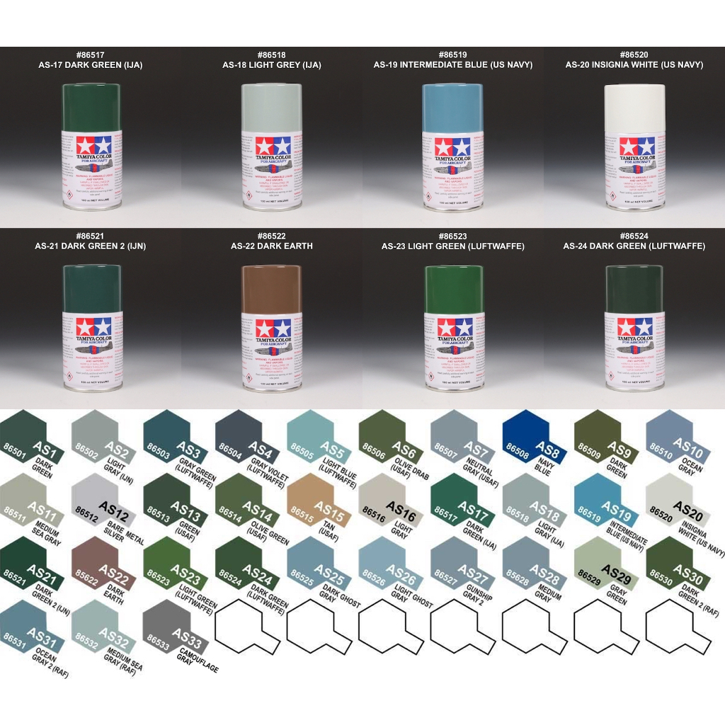 สีสเปรย์ทามิย่า #86517 AS-17 #86518 AS-18 #86519 AS-19 #86520 AS-20 ...