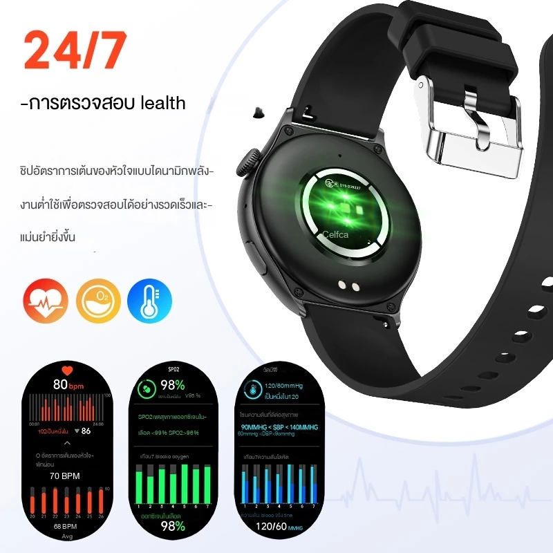 Aolon Mars R3 1.43 นิ้ว สมาร์ทวอทช์ Amoled smartwatch IP68 กันน้ำ 300mAh นาฬิกาวิ่ง ภาษาไทย smartwatch จอเล็ก