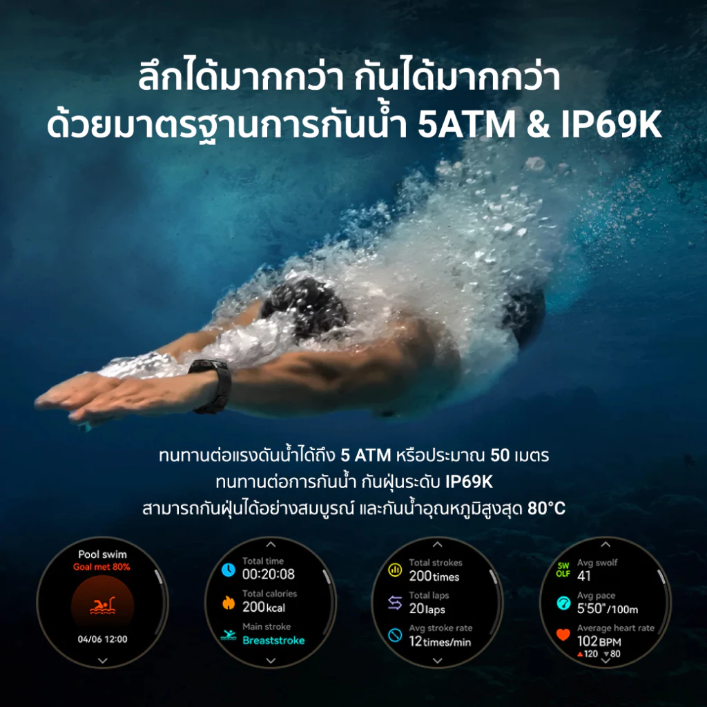 KOSPET TANK T3 / T3 ULTRA สมาร์ทวอทช์ Bluetooth Calling AMOLED 1.43 นิ้ว กันน้ำ 5 ATM + IP69K -2Y