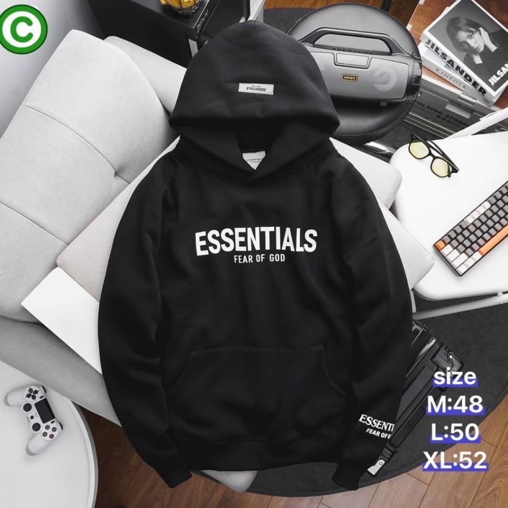 essentials เสื้อฮู้ดดี้แขนยาว | Shopee Thailand