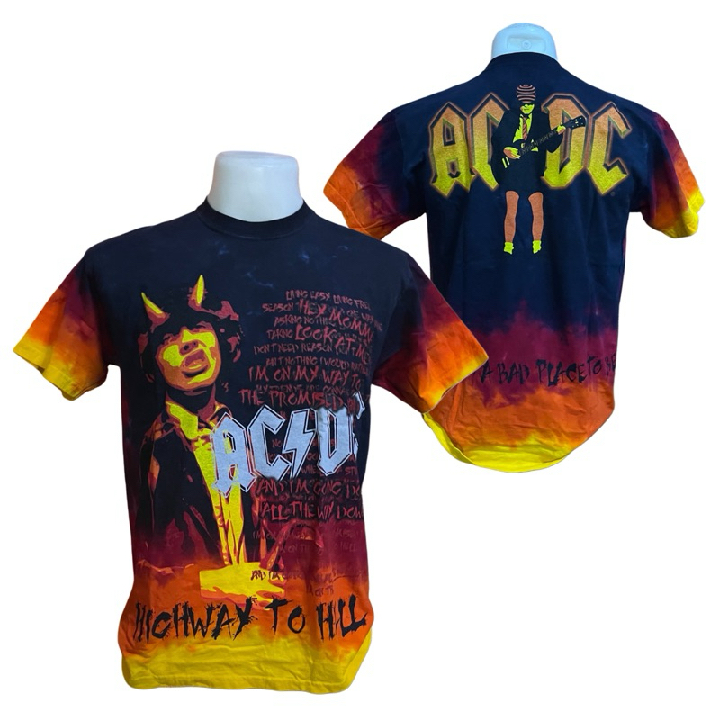 เสื้อวงดนตรีมัดย้อม AC/DC TIE-DYE T-SHIRT ลาย HELL (2008) ลิขสิทธิ์แท้ ...