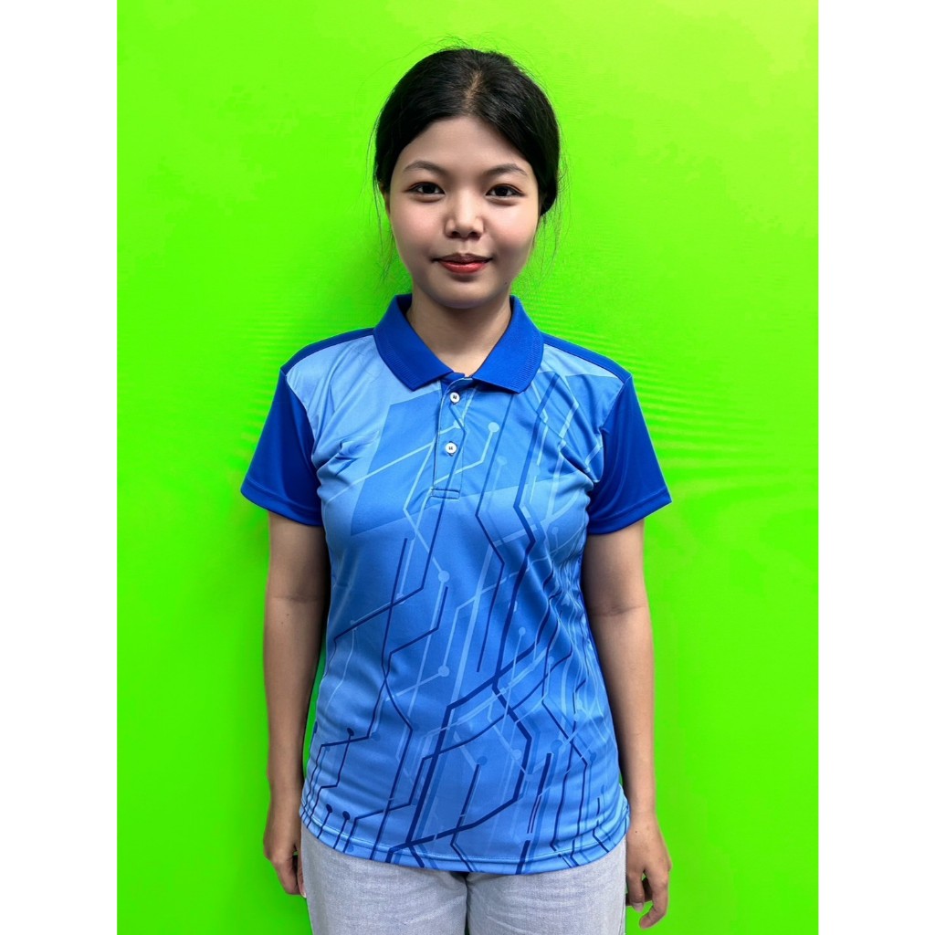 SA303 เสื้อโปโลหญิงแบบพิมพ์ลาย ใส่ทำงาน ใส่เล่นกีฬา ผ้าเรียบลื่น ยี่ห้อ ...