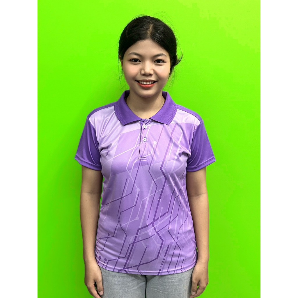 SA303 เสื้อโปโลหญิงแบบพิมพ์ลาย ใส่ทำงาน ใส่เล่นกีฬา ผ้าเรียบลื่น ยี่ห้อ ...