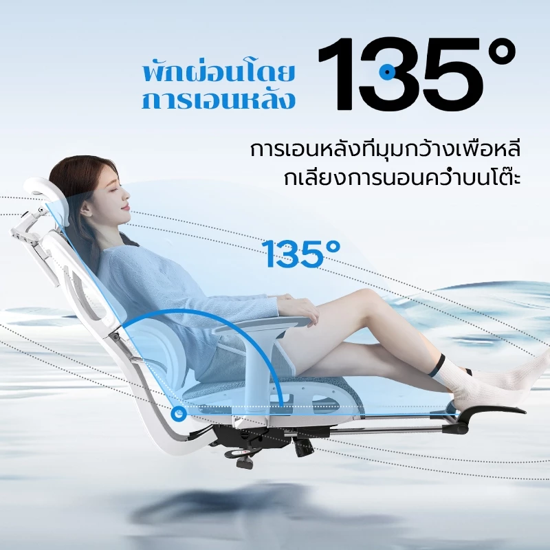 Xpanse รุ่น IceMesh เก้าอี้สุขภาพ Ergonomic แขนเฉียงอิสระ รองรับสรีระ ลดอาการปวดหลัง เพื่อการทำงานที่สบายตลอดวัน