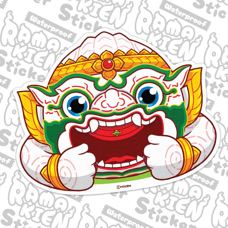 Waterproof Ramakien Sticker - Hanuman Aom Pub Pla - สติ๊กเกอร์ ...