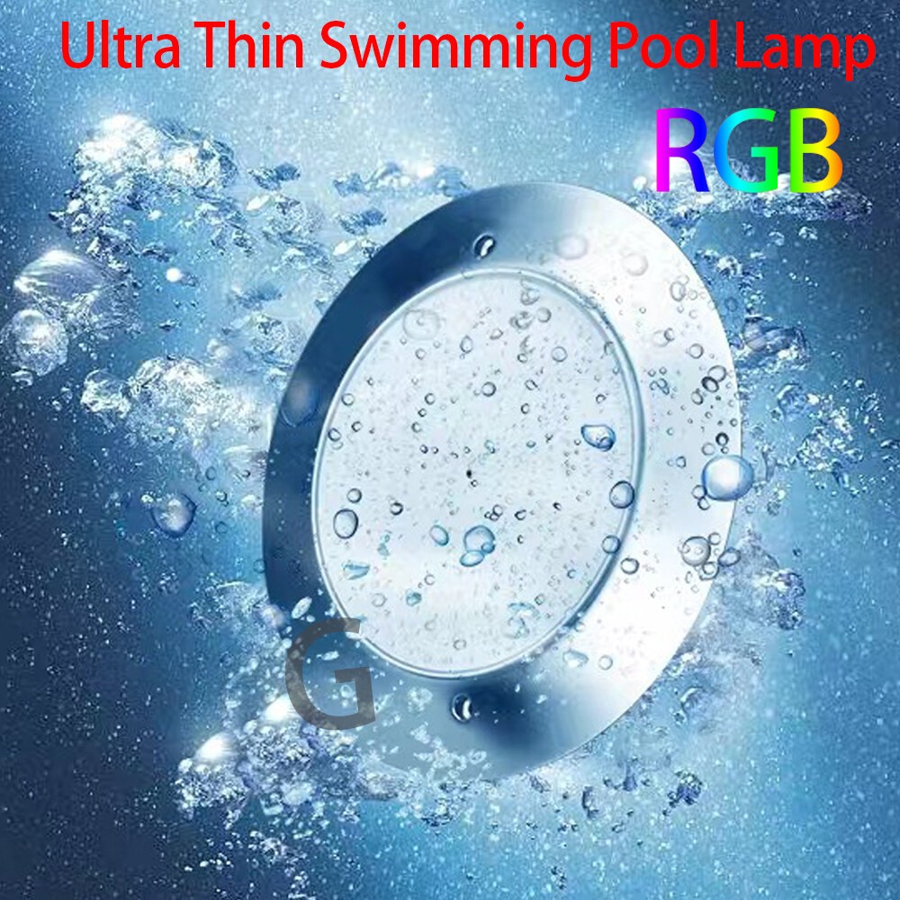 【TH Stock】18W LED Ultra-thin Swimming Pool Light Wall Mounted Light RGB ...