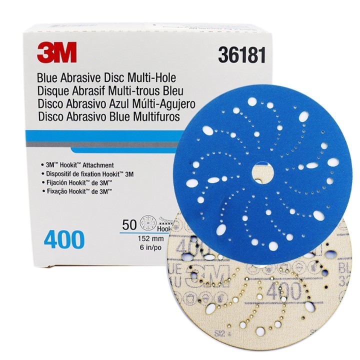 3M (1 กล่อง/ 50 แผ่น) กระดาษทรายกลม สีฟ้า 6 นิ้ว 36175 36181 36183 Blue ...