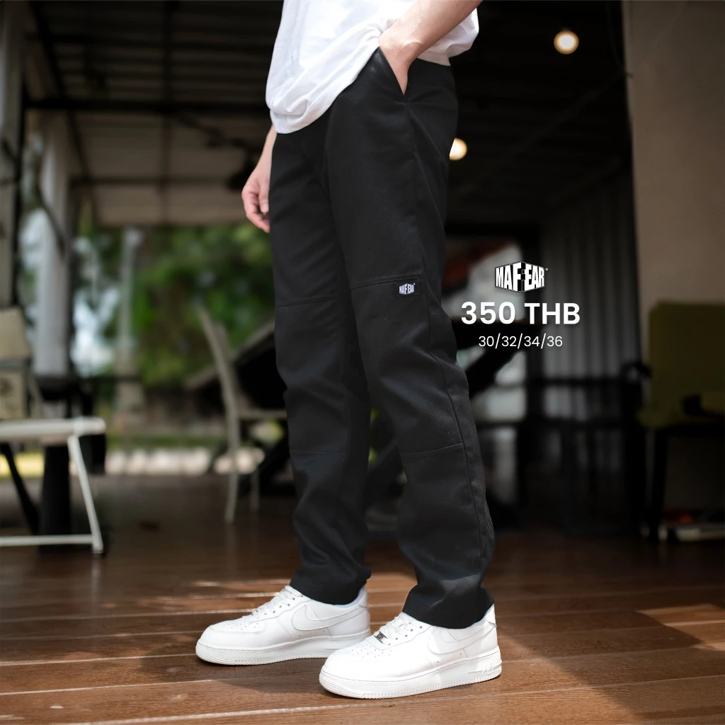 MAFEAR – กางเกงขายาวชิโน่ รุ่น Chino Pants สีเขียวหม่น สีกรมท่า สีเทา สีดำ สีเบจ https://wayoza.com