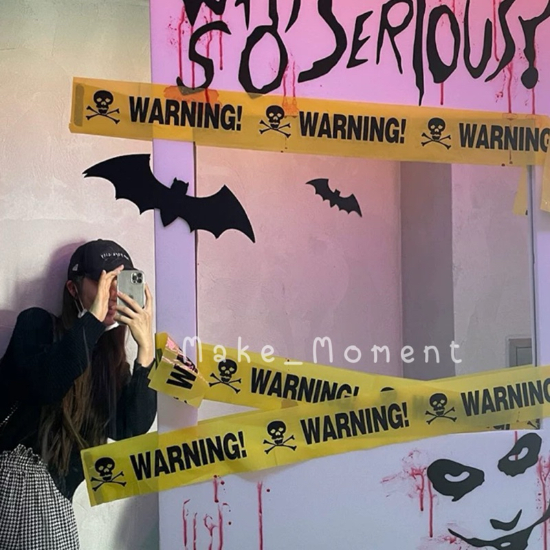 ป้าย Warning ตกแต่งฮาโลวีน พร็อพ Halloween ป้ายห้ามเข้า | Shopee Thailand