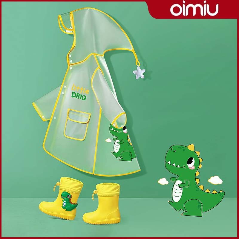 OIMIU<รุ่นอัพเกรด> เสื้อกันฝนเด็ก ชุดกันฝนเด็ก เนื้อผ้าหนา เสื้อกันฝนเด็กลายการ์ตูนน่ารัก เนื้อผ้าหนา เสื้อกันฝน