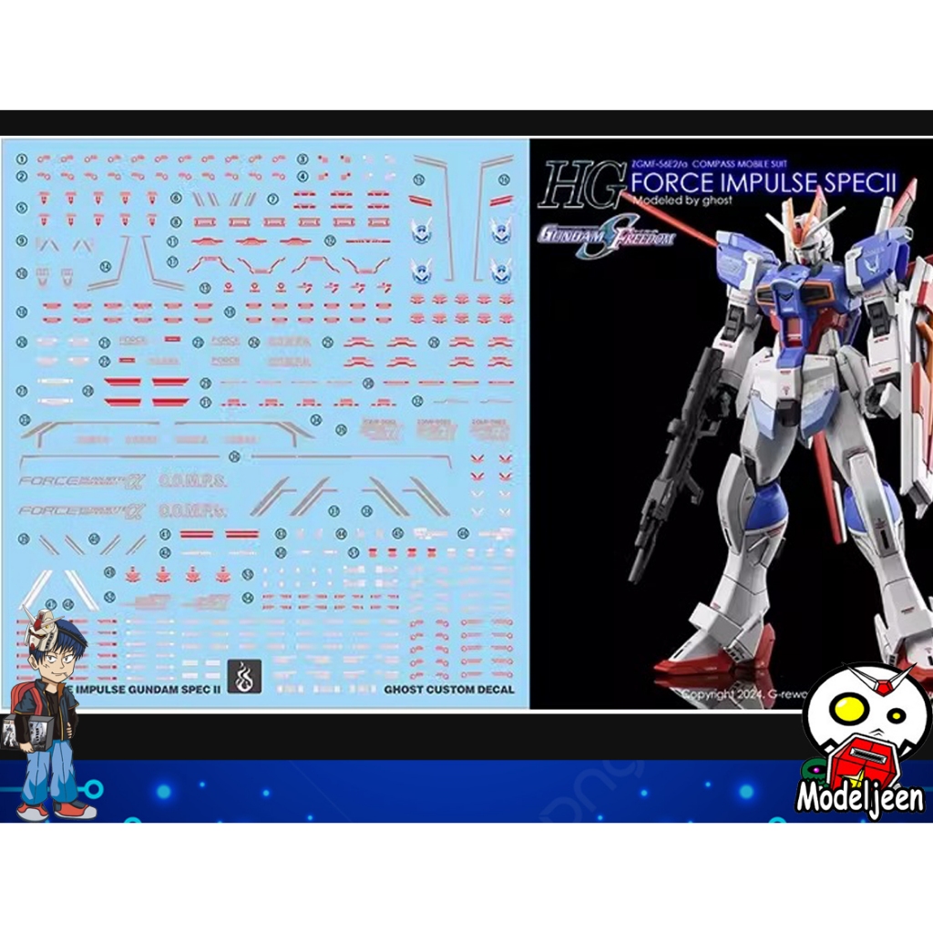 (Ghost Decal) Water Decal 206 HG 1/144 Force Impulse Gundam SpecII ...