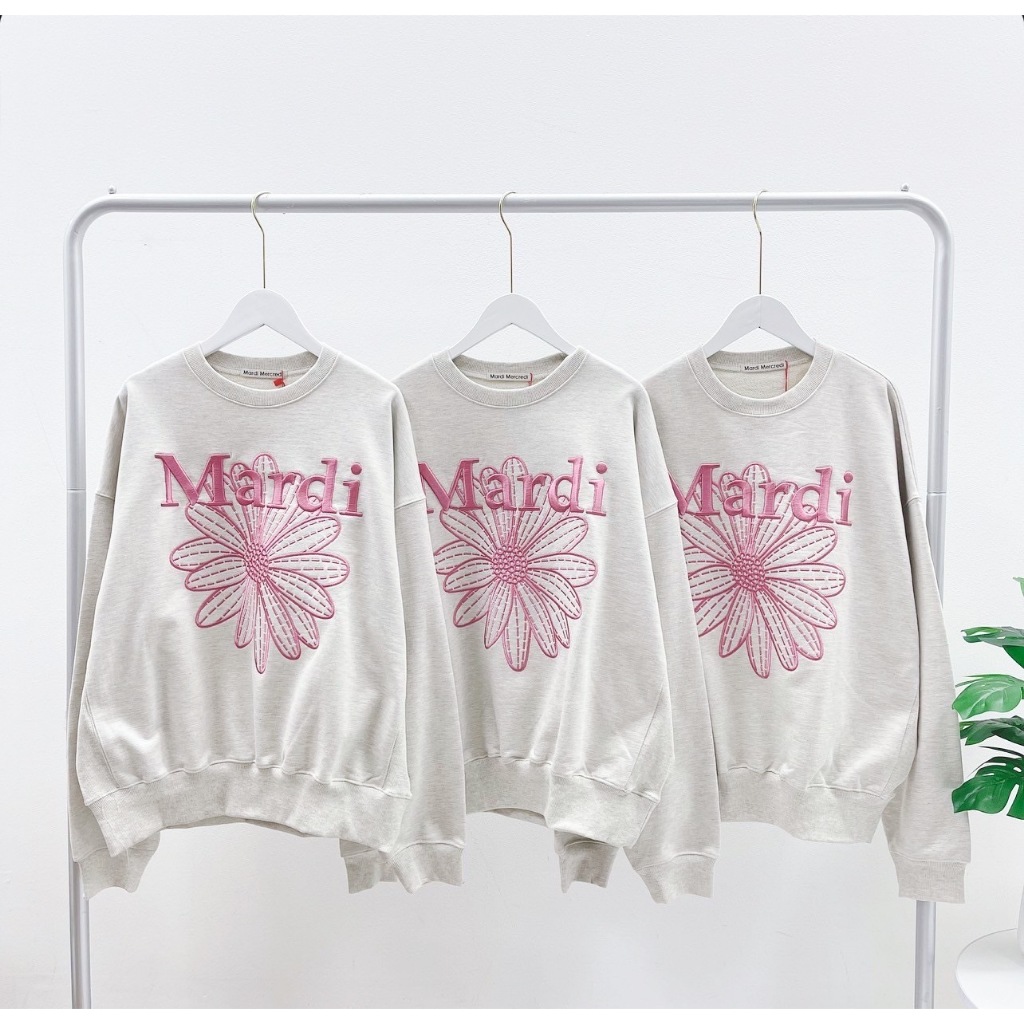 SWEATSHIRT FLOWERMARDI NEEDLEWORK_WHITE NAVY main image 0