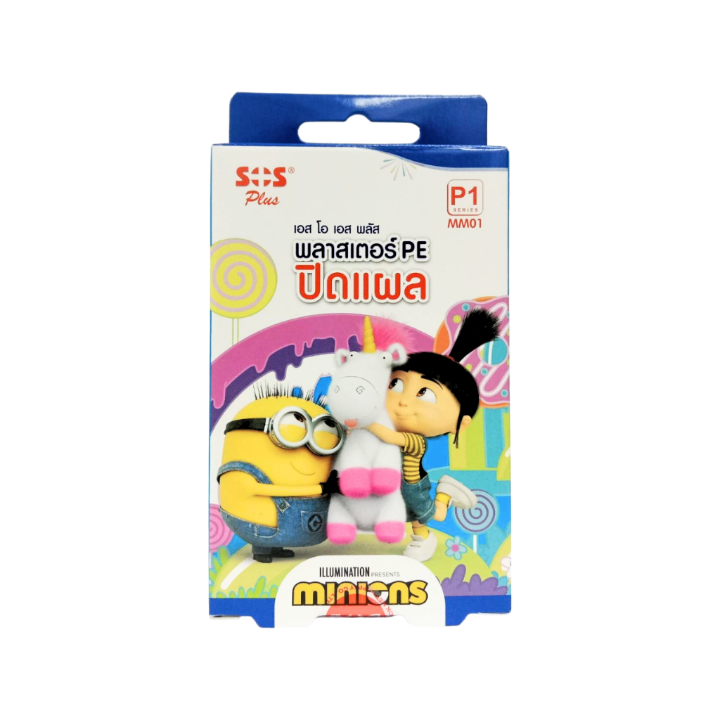 SOS PLUS MINIONS ลายมินเนี่ยน พลาสเตอร์ PE ปิดแผล P1-MM01 | Shopee Thailand