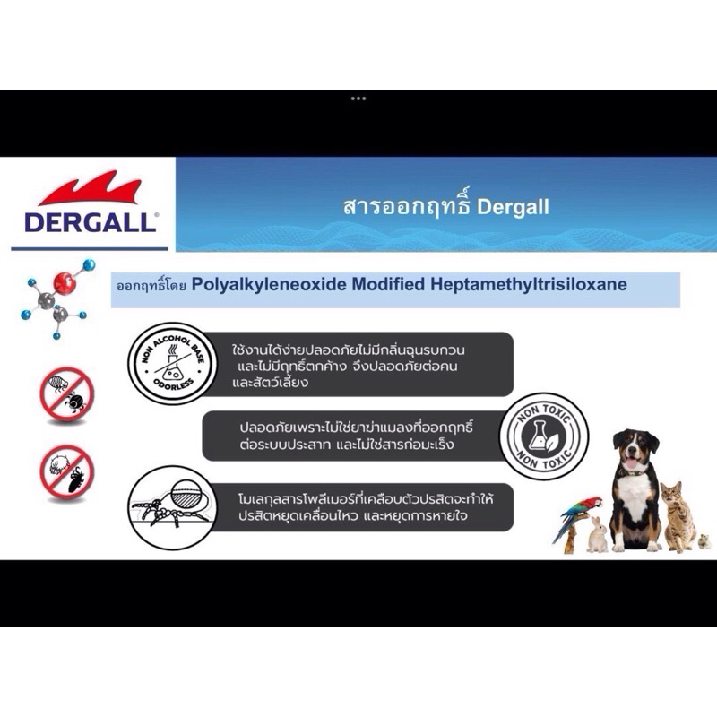 Dergall เดอร์แกล ผลิตภัณฑ์กำจัดเห็บ หมัด ไร สำหรับสัตว์เลี้ยงทุกชนิด 5 ...