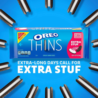 ขนมนำเข้า🇺🇸 OREO Thins Extra Stuf Chocolate Sandwich Cookies, Family Size,  ราคา 320 บาท